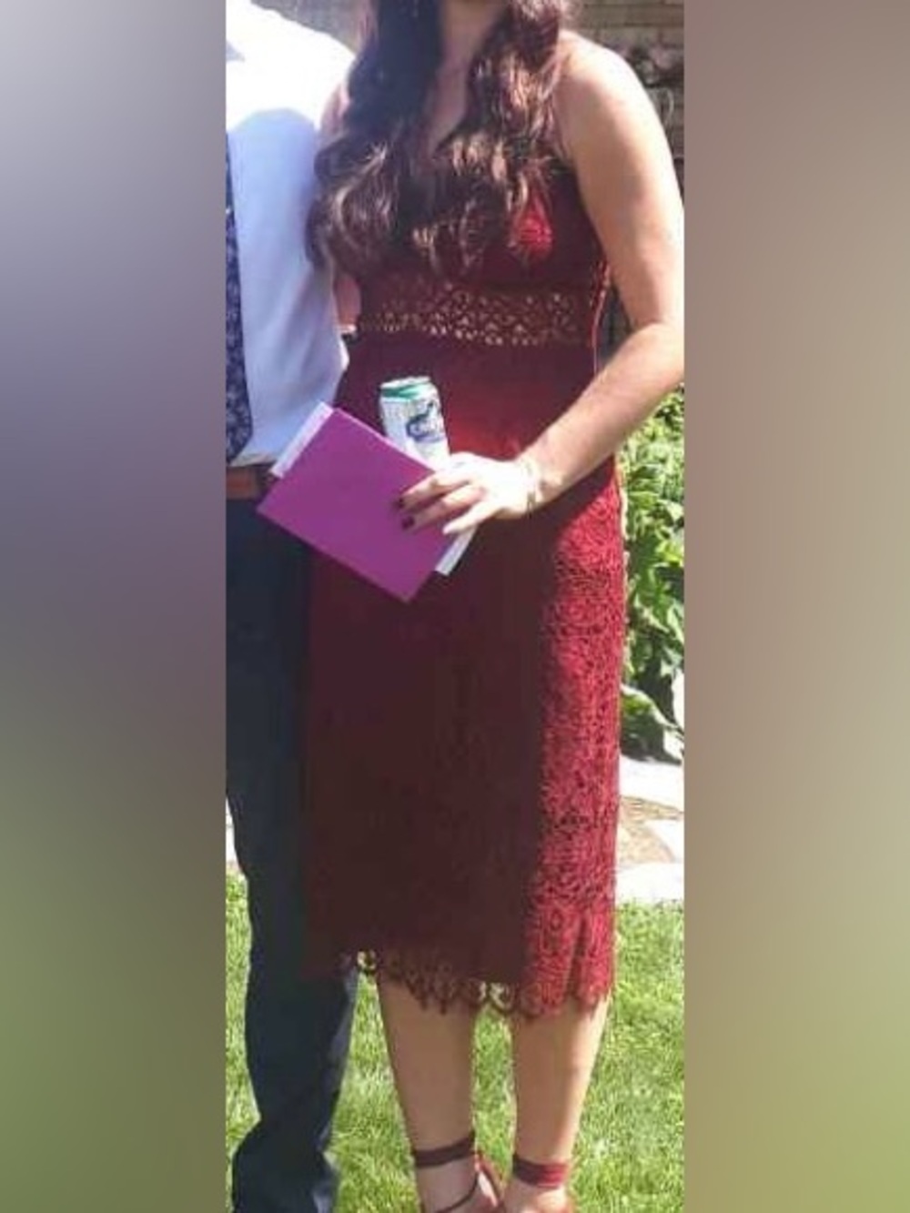 ASOS Burgundy Lace Midi Dress
